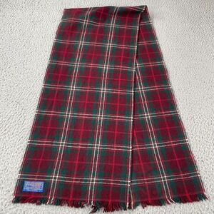Vintage Pendleton Virgin Wool Plaid Scarf Quiet Luxury Academia Red Old Money